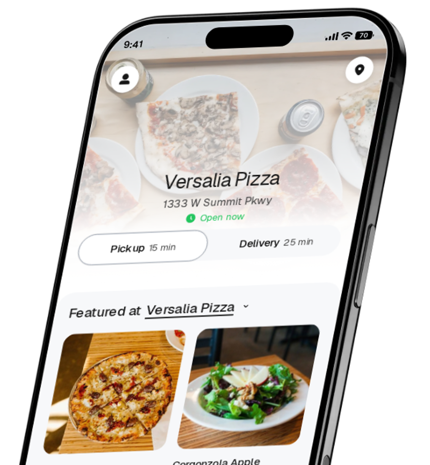 Versalia Pizza app preview